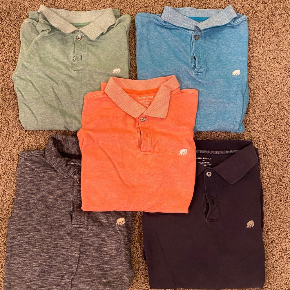 Banana Republic Lot of Five Short Sleeve Shirts